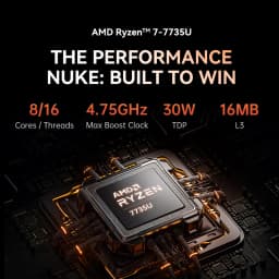 MOREFINE Mini PC M700 AMD Ryzen R7-7735U WIN11PRO Desktop Computer Dual Channel DDR5 RAM M.2 Nvme SSD WiFi6 BT5.0 Laptop Game