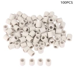 100Pcs Single Bore Ceramic Tube High Temperature Resistant Insulating Pipe Electronic Wire Bundle Porcelain Bushing 1/2/4/6mm