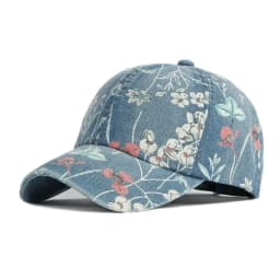 LDSLYJR Spring Denim Flower Print Casquette Baseball Cap Adjustable Outdoor Snapback Hats for Men and Women 170