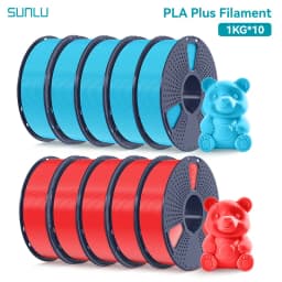 SUNLU 10 Roll PLA Plus/Clear Filament 1.75 Mm +/- 0.02 Mm 1 Kg Spool (2.2 Lbs) Neatly Arranged No Knot Filament Fit Most FDM Pri