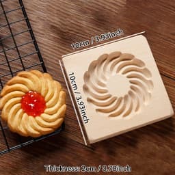 3D Wooden Cookie Cutter Moulds for DIY Baking, Engraved Embossed Biscuit Molds, for Gingerbread Fondant Christmas Baking Molds