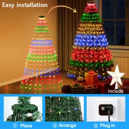 USB 400LEDs Christmas Tree String Lights, DIY Text RGBIC Holiday Lights for Garden Patio Christmas Halloween Valentine Decor