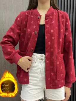 Autumn Winter Fleece Lined Baseball Jacket Loose Slimming Fashionable Versatile Women's Cotton Jacket Korean Style Commute