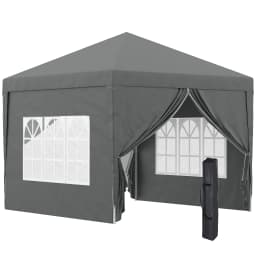 Outsunny 3 x 3(m) Pop Up Gazebo, Water and UV Resistant Party Tent Camping Canopy Marquee with Carry Bag, Black