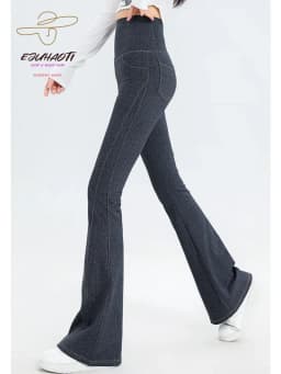 Denim Women's Pants Micro Flared High Waist Abdomen Leggings New in Summer Stretch Sports Fitness Yoga Casual Pants Jeans