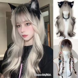 OLACARE Long Body Wave Black Brown Purple Cosplay Wigs Heat Resistant Synthetic Wigs Middle Part Natural Lolita LM Wigs Women