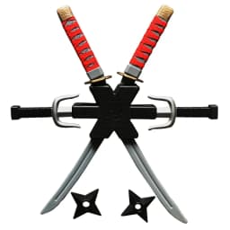 1: 1 Ninja Set Halloween Children's Japanese Samurai Cosplay Toys Knife Set Dart Toy Model Gifts Collection Bizarre Toys