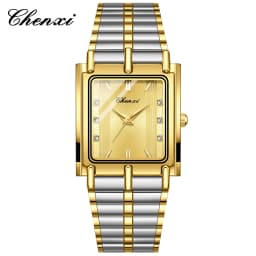 CHENXI 106 New 1pc Fashion Couple Exquisite Rectangle Watch Quartz Top Brand Stainless Steel Male and Female Couple Watch Gift