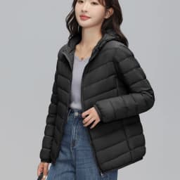 Lightweight Packable Hooded Down Jacket Women Autumn Winter 90% Down Fill Base Layer Jacket Female Solid Color Casual Down Coats