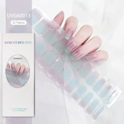 16/20/22Tips Semi-Cured Gel Nail Patch Adhesive Sliders Long Lasting Full Gel Nail Stickers DIY Manicure Harden In UV Lamp Need