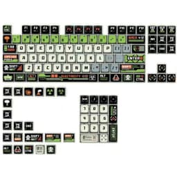 Pudding Keycap Set PBT+PC 125 Key Four Sided Transparent Anime Theme Keycap Compatible with Mechanical Keyboard 61/75/87/104