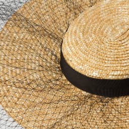 Short Height Women Straw Hat with Black Ribbons Mini Top Straw Headwear with Clips Craft Making Fascinator Millinery Headbands