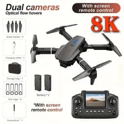 2026 Upgraded E99 PRO MAX Foldable Drone with Dual Camera 4K HD, Screen Remote Control, 2 Batteries 40Min Flight Time, One Key Return, LED Lights, Mini RC Quadcopter for Adults Beginners, Black Friday Christmas Gift