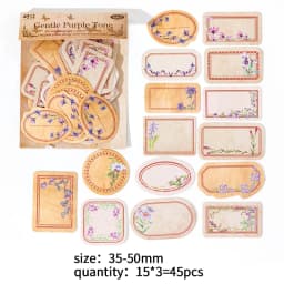 45 pcs Flowers Labels Stickers Decorative Creativity Scrapbooking accessories Diary Album junk journal supplies