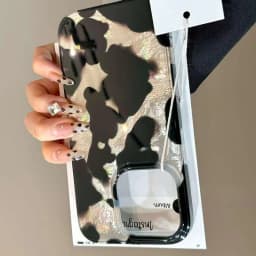 Gradient Ink Marks Laser Phone Case For Phone 17 Air 16 15 14 13 12 11 Pro Max XS XR 7 8 Plus Stylish Leopard Print Bumper Cover