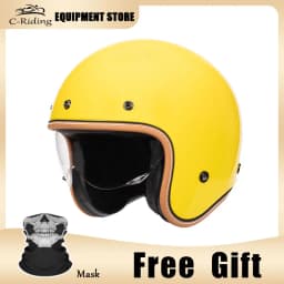 Jet Helmet DOT Open Face Helmet for Men Women Retro 3/4 Motorcycle Helmets Vintage Cafe Racer Half Face Helmet Capacete De Moto