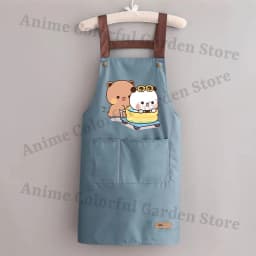 Bubu Dudu Kitchen Waterproof Oil Resistant Apron for Men Women Anime Fashion Aprons Cooking Solid Color Hotel Work Clothes Gifts