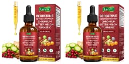 Lenm Berberine Liquid Drops with Ceylon Cinnamon Chromium Bitter Melon Turmeric for Metabolic Wellness Support 60ml 30 Servings