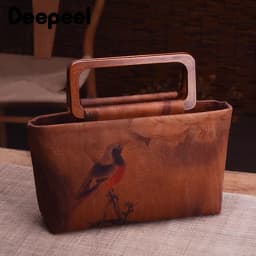 1/2Pcs Deepeel 14/20cm Wooden Handles Square Purse Frame for Making Woven Handbag DIY Bag Parts Crafts Hardware Accessories