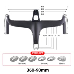 THE ONE ULTRA aero carbon Integrated hamdlebar Hidden Trace Road Bicycle Handlebar 380/400/420 28.6mm Racing Bike