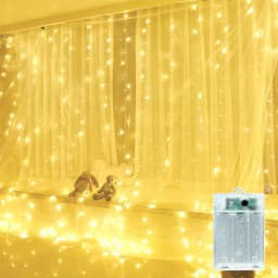 Outdoor Festoon LED Curtain Light String Wedding Garland Muslim Ramadan Room Decorations Battery Power EID Mubarak Mother Day