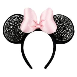 3D Velvet Mouse Ears Headband with Pearls Beads, Red Bow Hairband, Park Party Headwear for Women Girls Hair Accessories