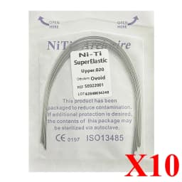 10pack AG Dental Arch Wires Orthodontic Super Elastic NITI Round Rectangle Archwire Lower/Upper 012/014/016/018/020/16x16/16x22