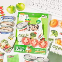 20pcs Creative Vegetable Snacks Handbook Decoration Sticker Material Pack DIY Scrapbooking Aesthetics Stationery