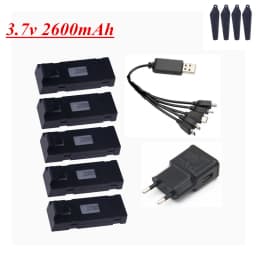3.7V 2600Mah Battery For E88 E88PRO E88MAX E525 E99 E99PRO P1 P5PRO K3 S1 P8 Mini Uav Drone Battery Special Rc Part with charger