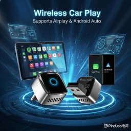DRNVIYNC 2in1 Wireless CarPlay Adapter Upgraded (USB and Type-c) 5GHz WiFi Plug Play Wired to Wireless Dongle with Fast MiNi AI Box Bluetooth 5.0