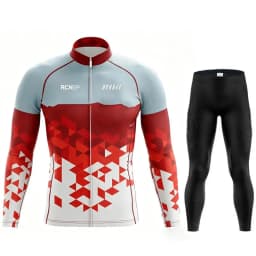 Rvouei Team Autumn Cycling Jersey Bib Pants Set Ropa Ciclismo Bicycle MTB Clothing Road Bike Suit Men Long Sleeve Bicicleta Set