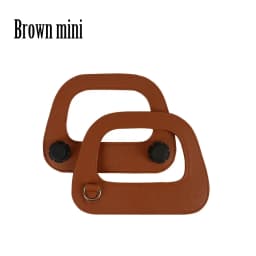 Tanqu Edge Painting Silver Metal D Buckle Mini Oblong Leather Handle for O Bag Mini O Chic Handbag