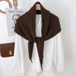 2025 Wool Winter Scarf For Women Warm triangle Knit Scarves Hijab Solid Lady Shawl Wrap Female Pashmina Bandana Head Scarf