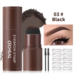 O'CHEAL One Step Eyebrow Stamp Shaping Kit Set Hair Cover Up Powder Contouring Stick Hairline Shadow Powder Brow Shape 10 Pcs
