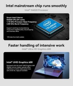 13.3 inch Cheap Laptop Intel N4020 Notebook Windows 10 Portable Student Computer 1920*1200 IPS Display 4/6/8G RAM 256/512/1T SSD