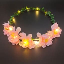 Elegant Simulation Rose Flower Wreath Headband Luminous Tiara Flower Crowns LED Light Garland Glowing Wreath Wedding