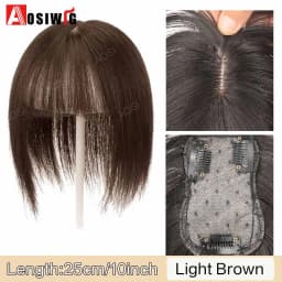 Long Straight Topper Hair Piece With Bangs Invisible Seamless Clip Overhead Toupee Invisible Replacement block Cover White Hair