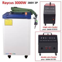 3000W Raycus Laser Welder Dual Wire Feeder 4 in 1 Laser Welding Cleaning Cutting for Metal Double Pendulum Laser Welding Machine