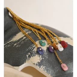 Yhpup New Arrivals Natural Stone Rectangle Triangle Necklace Pendant Exclusive
