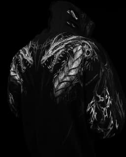 Men Unique Gothic Dragon Thorn Print Zip Up Hoodie Soft Cotton Like Fabric Oversized Long Sleeve Loose Punk Y2K Sweat Jacket