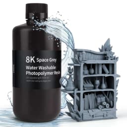 ELEGOO 8K 3D Printer Resin 405nm Water Washable Resin UV-Curing Resin Best for SATURN 2 8K 3D Printer Space Grey 1000g