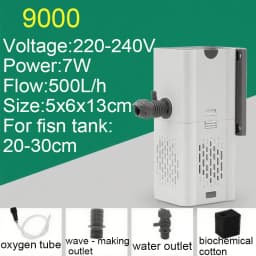 Aquarium Filter Pump Fish Tank Submersible Silent Air Oxygen Aerator Internal Water Pump Aquarium Air Pump Wave Maker 220v