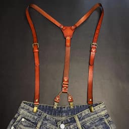 2*115Cm Leather Suspenders Men 4-Clip Y-Back Retro Suspenders Adjustable Suspenders Women's Pants Braces Apparel Accessories