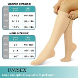 1 Pair Women's & Men's Compression Socks 15-20 MMHg Knee High Stocking for Cycling Soccer Running Athletic Calf Socks