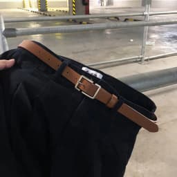 Korean Thin Belt for Men Women Simple Square Pin Buckle Waistband Vintage Jeans Pants PU Leather Girdle Waist Strap