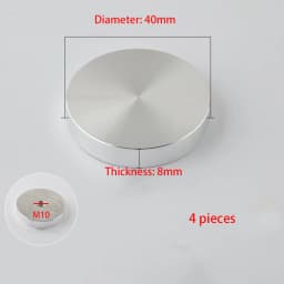 4 Pieces Aluminum Glass Table Top Adapter Circle Metal Block Disc,Suitable For Coffee Tables And Glass Tables