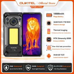 Oukitel Wp500 Ultra Protected Smartphone Ai Thermal Imager Privacy Button Dimension 8300 108Mp 10000Mah 36 Gb 1 Tb Ip68