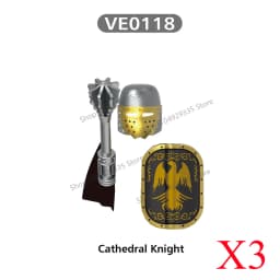 Medieval Military Castle Black Hawk Knight Building Blocks Gothic Cavalry Armor Shield Axe Soldier Figure Accessories Bricks Toy