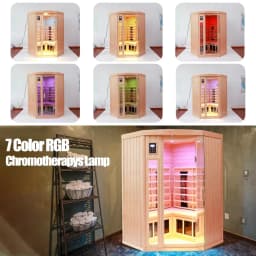 Low EMF Infrared Sauna for 2-3 Person Home Corner Use, Indoor Wooden Spa Room, Custom