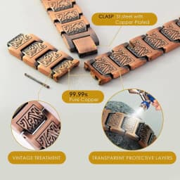 Copper Bracelet for Men 100% Pure Copper Magnetic Link Bracelets Jewelry Gift with Adjustable Sizing Tool